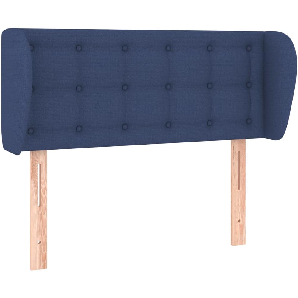 Testiera Ad Orecchio Blu 93x23x78/88 Cm In Tessuto - Foto 2