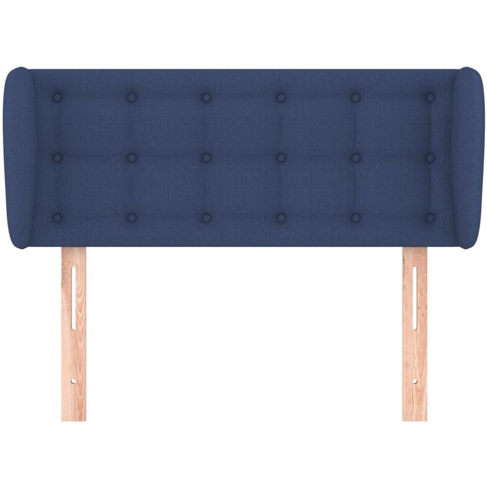 Testiera Ad Orecchio Blu 93x23x78/88 Cm In Tessuto - Foto 3