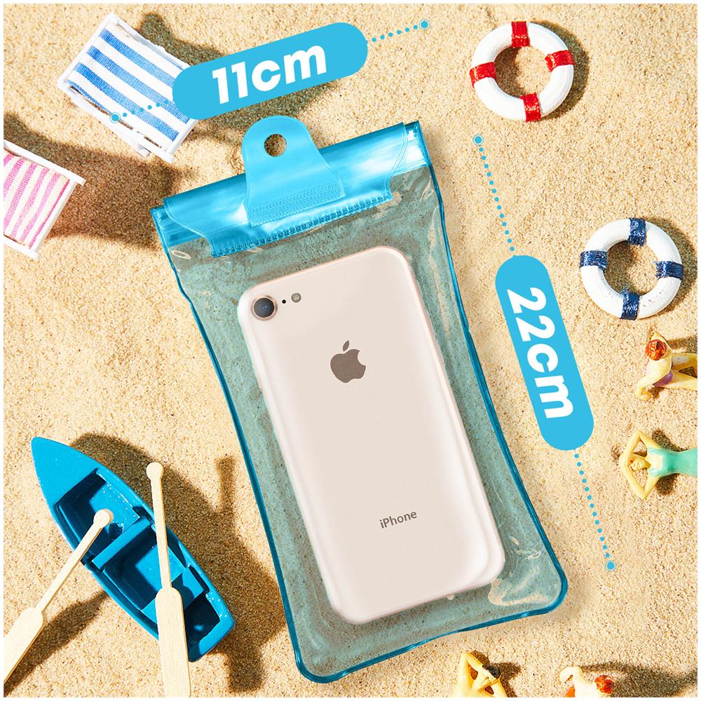 Pochette Impermeabile Universale Per Smartphone Laccetto Celeste E Trasparente - Foto 2