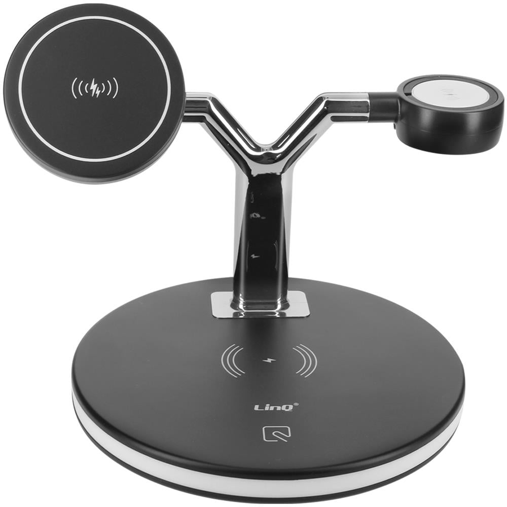 Stazione Di Ricarica 3 In 1 15w Per Iphone, Airpods, Apple Watch Nero - Foto 1