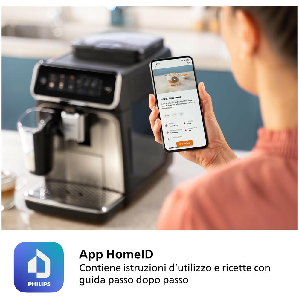 Series 2300 LatteGo EP2334/10 Macchina da caffè automatica, 4 bevande, cappuccinatore, 1.8 L, macine in ceramica - Foto 10