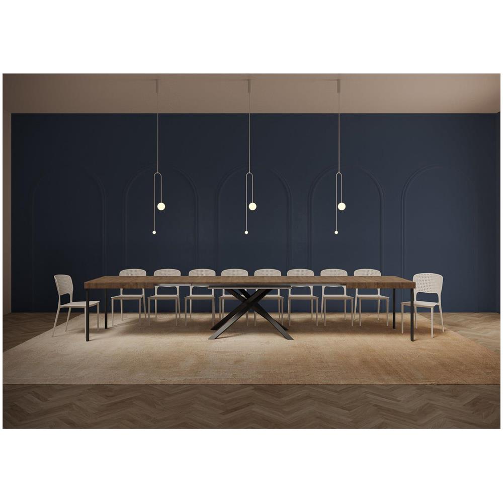 Tavolo allungabile 90x200/460cm Karida noce gambe antracite - Foto 4