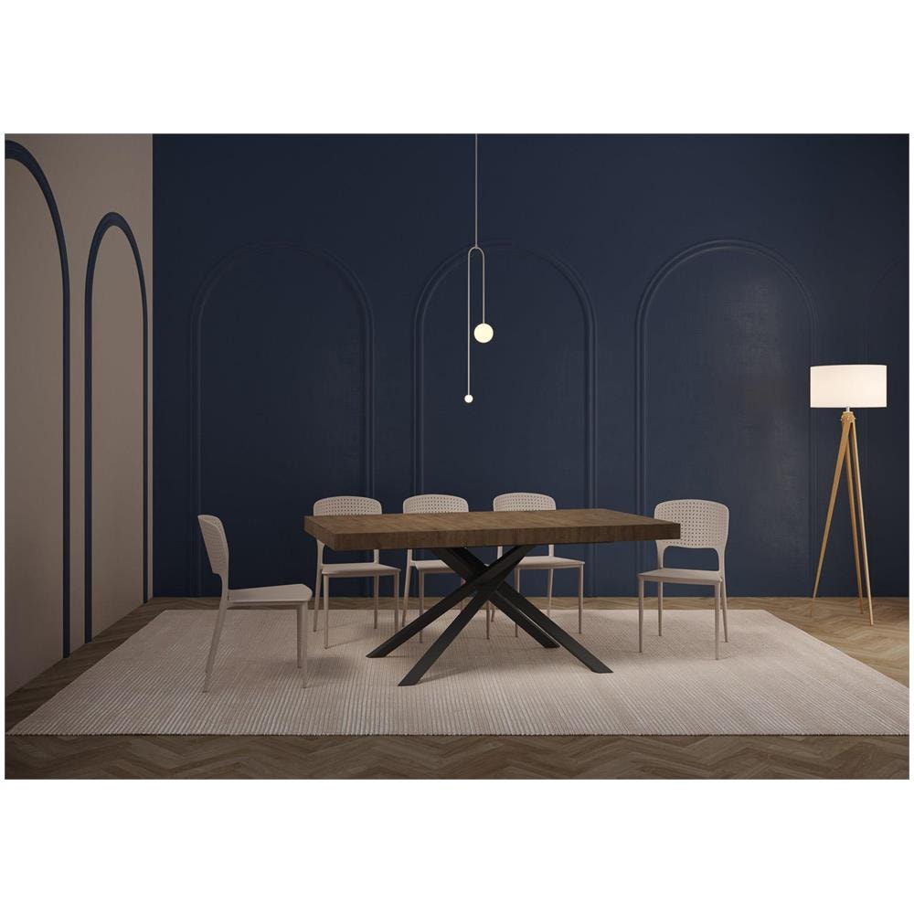 Tavolo allungabile 90x200/460cm Karida noce gambe antracite - Foto 2