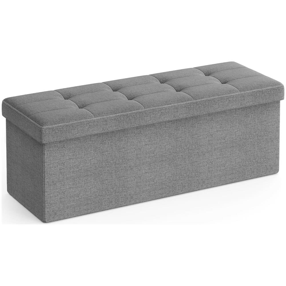 Pouf contenitore Valora PUFA in MDF grigio chiaro per camera da letto - Foto 1