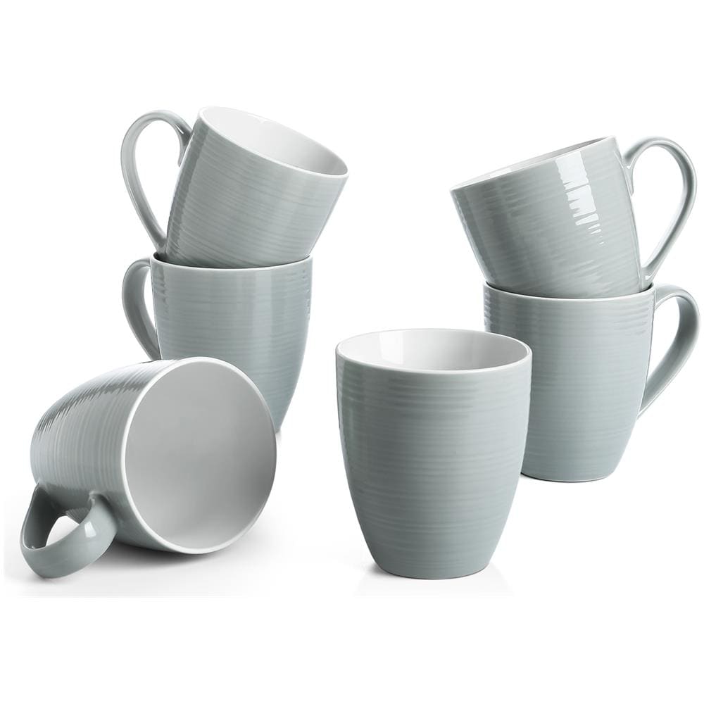 Set di tazze da caffè, set di tazze da caffè grandi da 17 Oz di 6 con manico, grigio - Foto 1