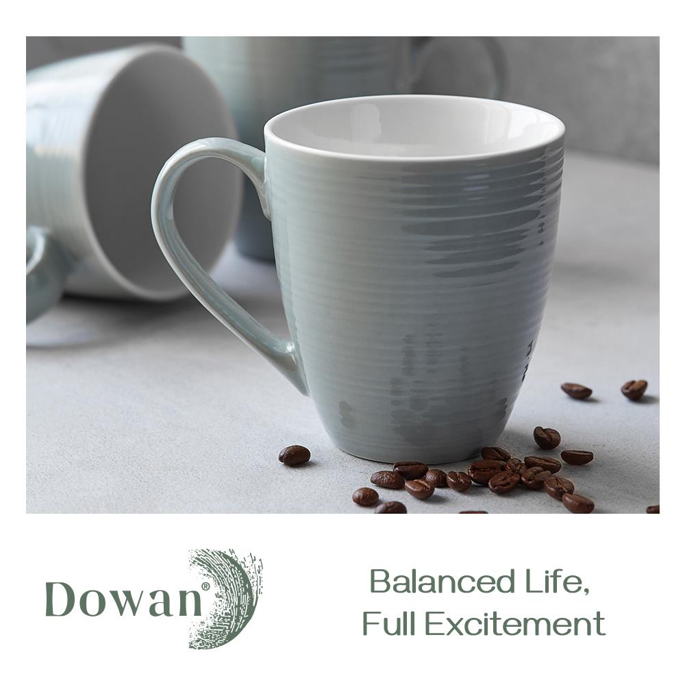 Set di tazze da caffè, set di tazze da caffè grandi da 17 Oz di 6 con manico, grigio - Foto 2