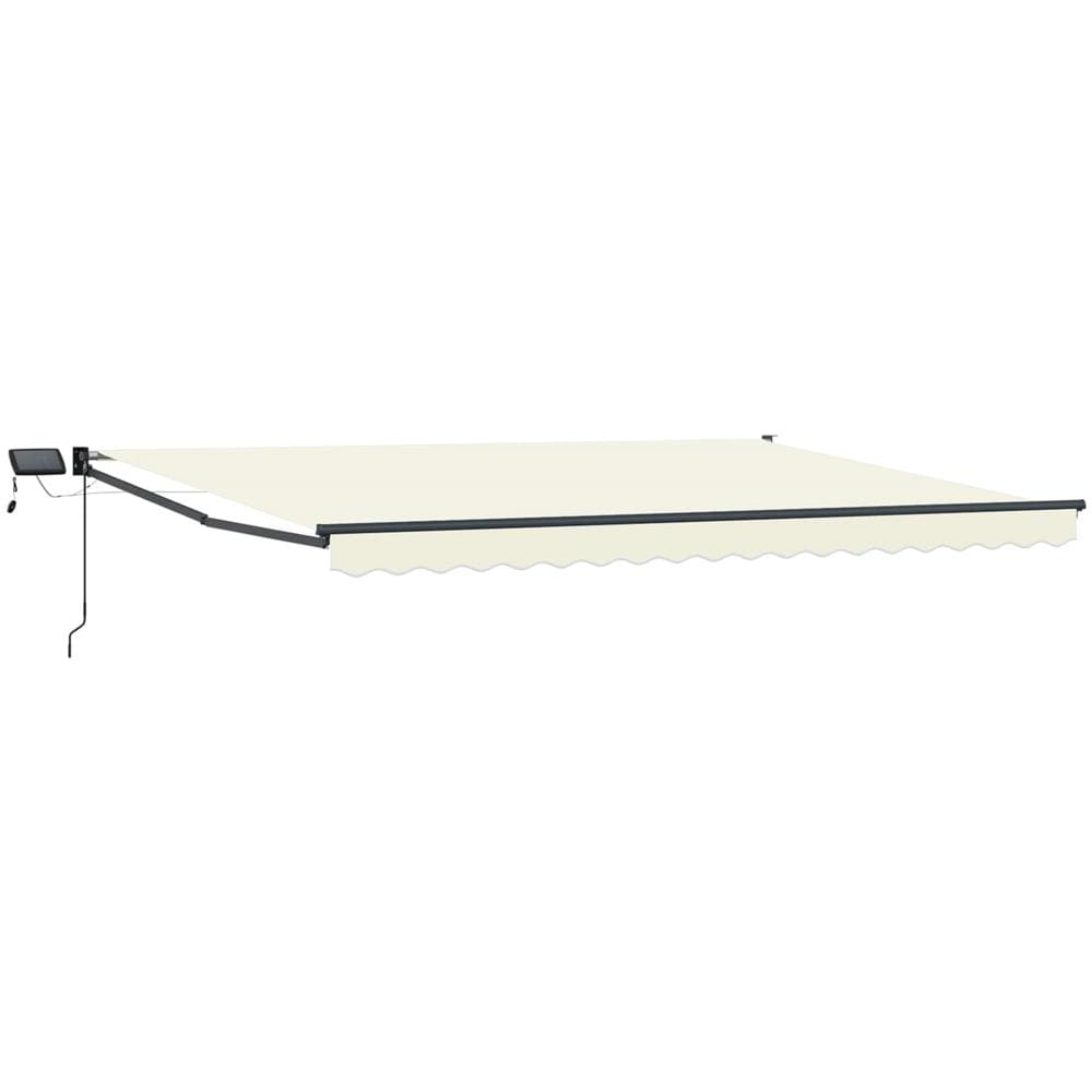 Tenda retrattile manuale con LED Crema e Antracite 4 x 2 m - Foto 1