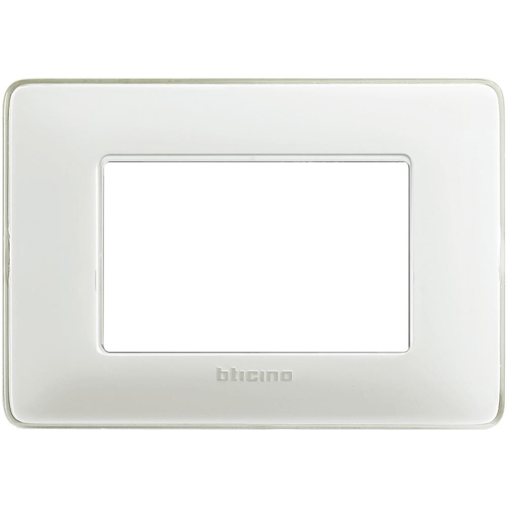 Placca 3 Posti Matix, Tecnopolimero, 120xh. 84 Mm Ghiaccio - Foto 3