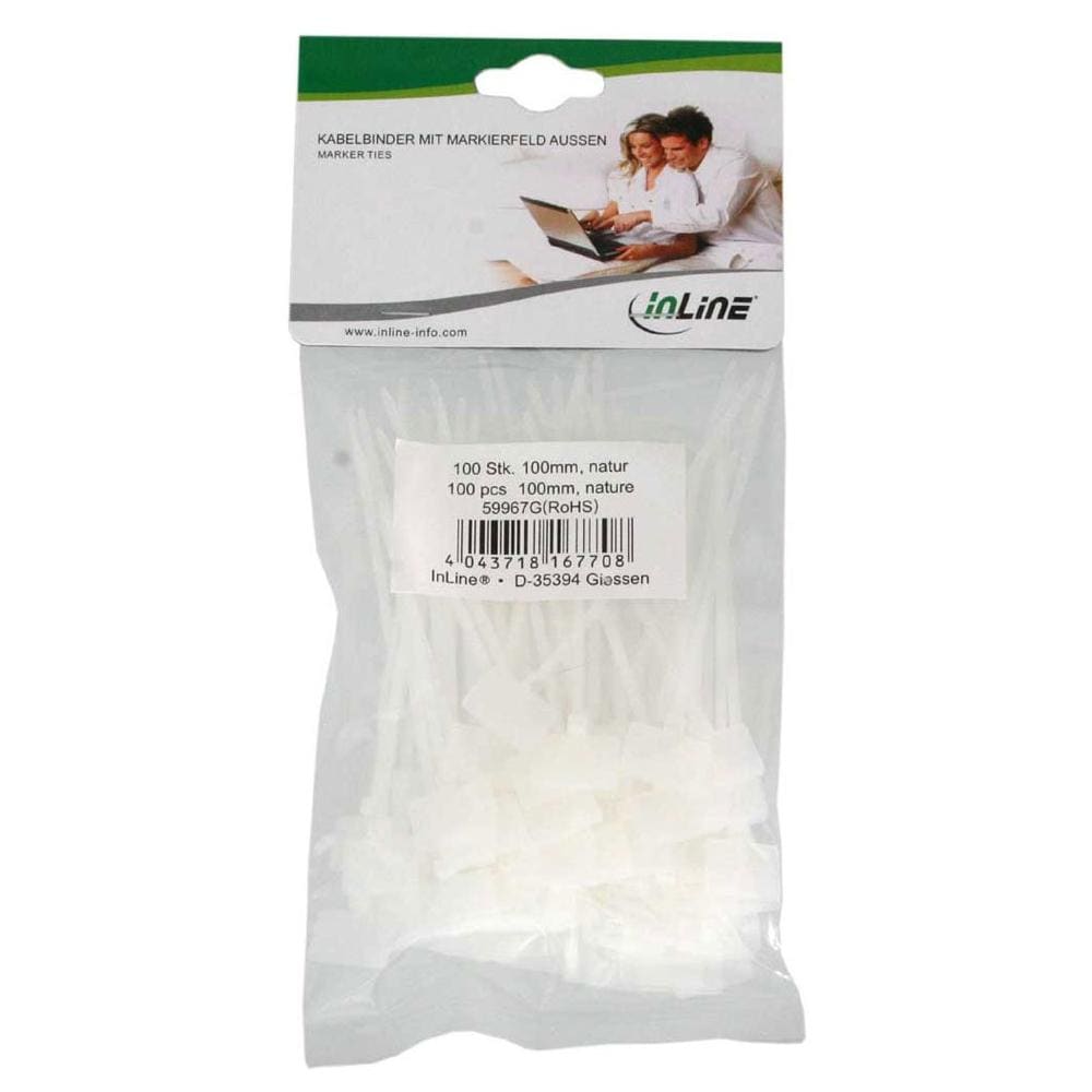 fascette per cablaggio 100x2,5mm con targhetta identificazione 13x20mm, colore neutro, 100pz - Foto 2