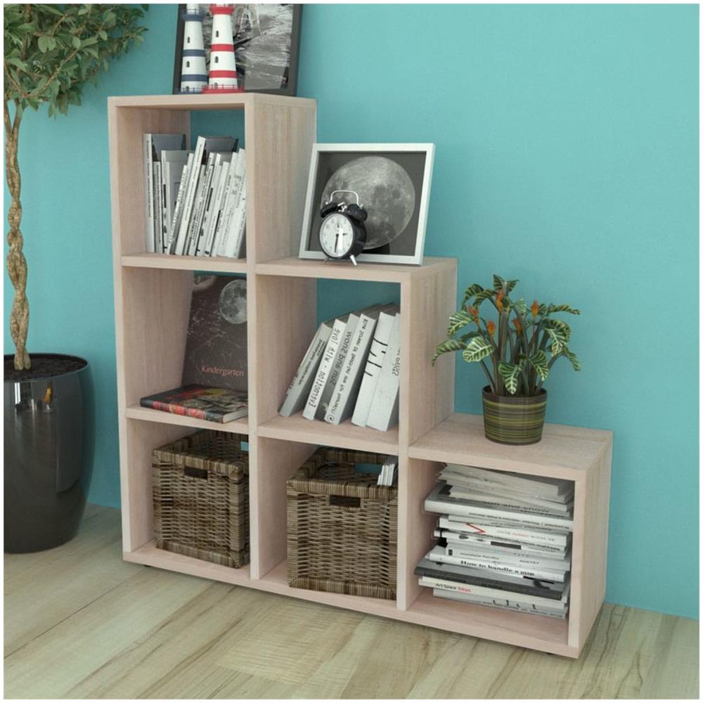 Libreria Scalare / Scaffale Espositore 107 cm Rovere - Foto 1