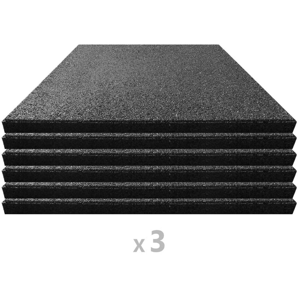 Piastrelle Anticaduta 18 Pz In Gomma 50x50x3 Cm Nere - Foto 2
