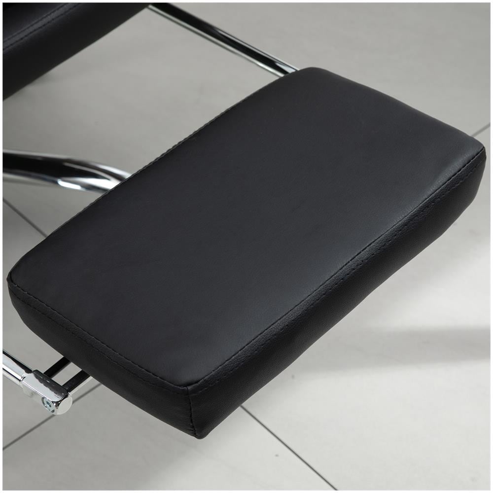 Poltrona Da Ufficio In Similpelle Nera Regolabile Reclinabile Con Poggiapiedi - Foto 2