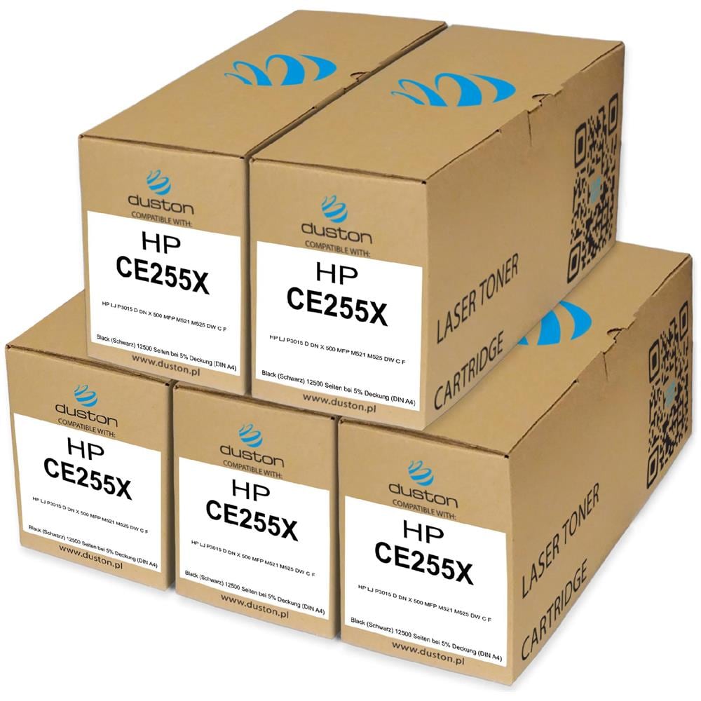 TONER - 5x Ce255x, 55x Negro Compatible Con Hp Laserjet Enterprise P3015, P3015d, P3015dn, P3015x, M525c M525dn M525f M521dn, M521dw - Foto 1