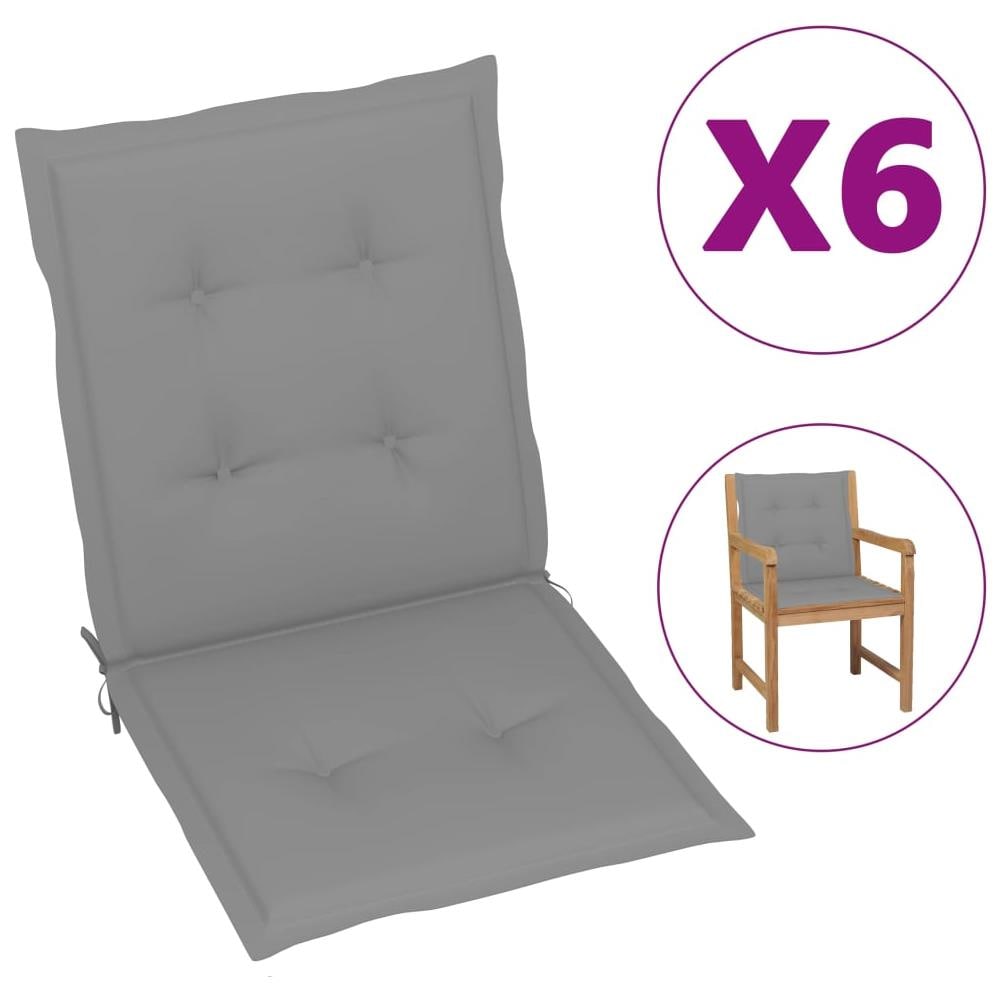Cuscini per Sedia 6 pz Grigi in Tessuto Oxford - Foto 1