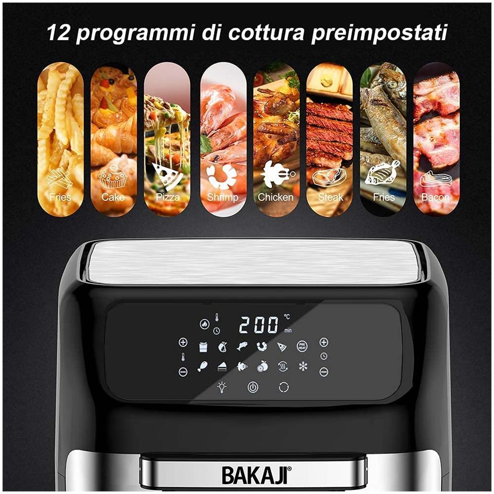D02486-silver Friggitrice Ad Aria Calda1800 Watt 12 Litri Nero - Foto 2