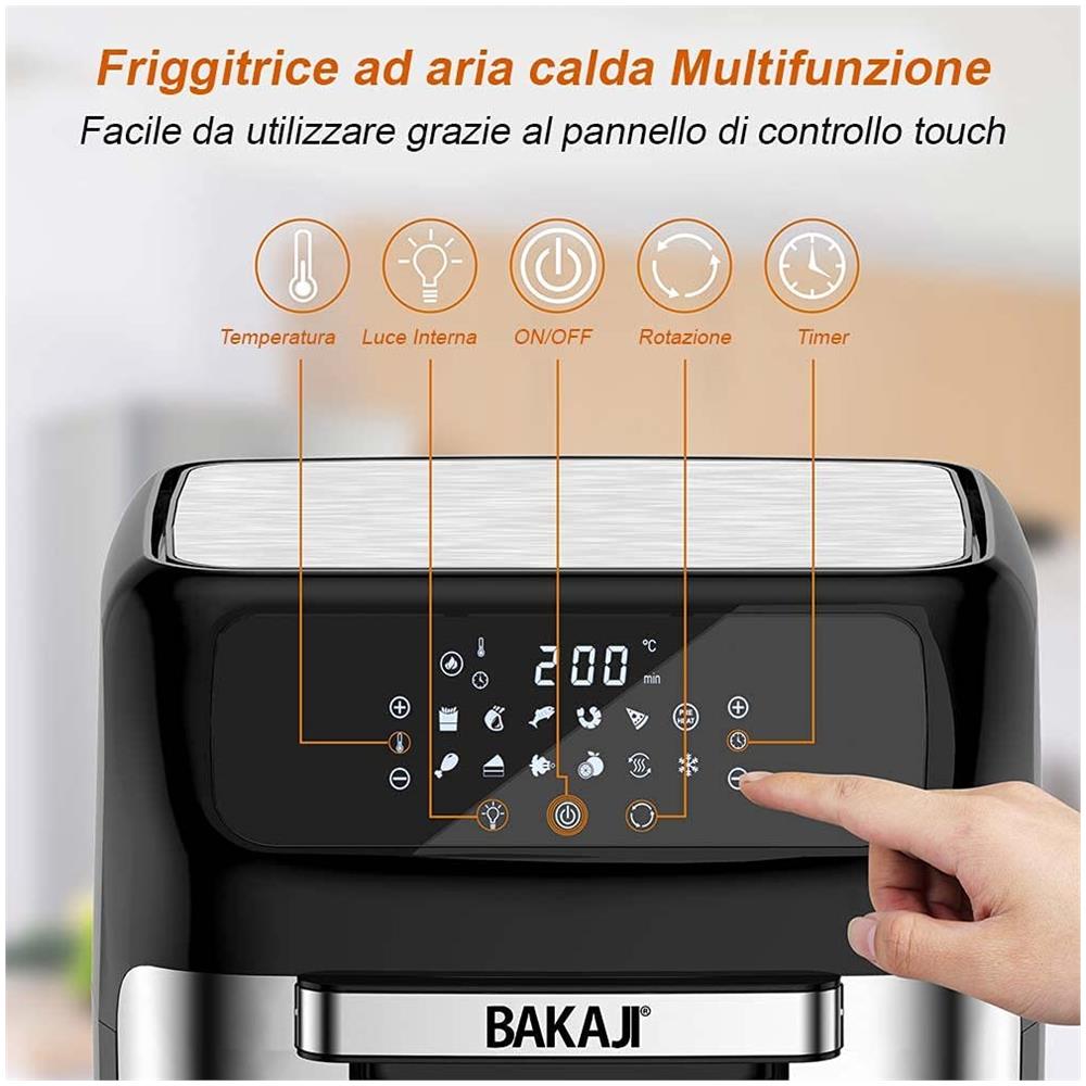 D02486-silver Friggitrice Ad Aria Calda1800 Watt 12 Litri Nero - Foto 5