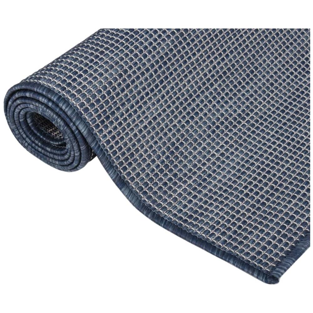 Tappeto Da Esterni A Tessitura Piatta 80x250 Cm Blu - Foto 3