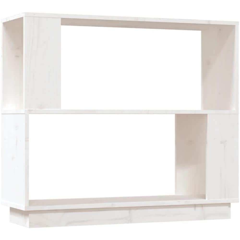 Libreria / divisorio Bianco 80x25x70 Cm In Legno Massello Di Pino - Foto 2