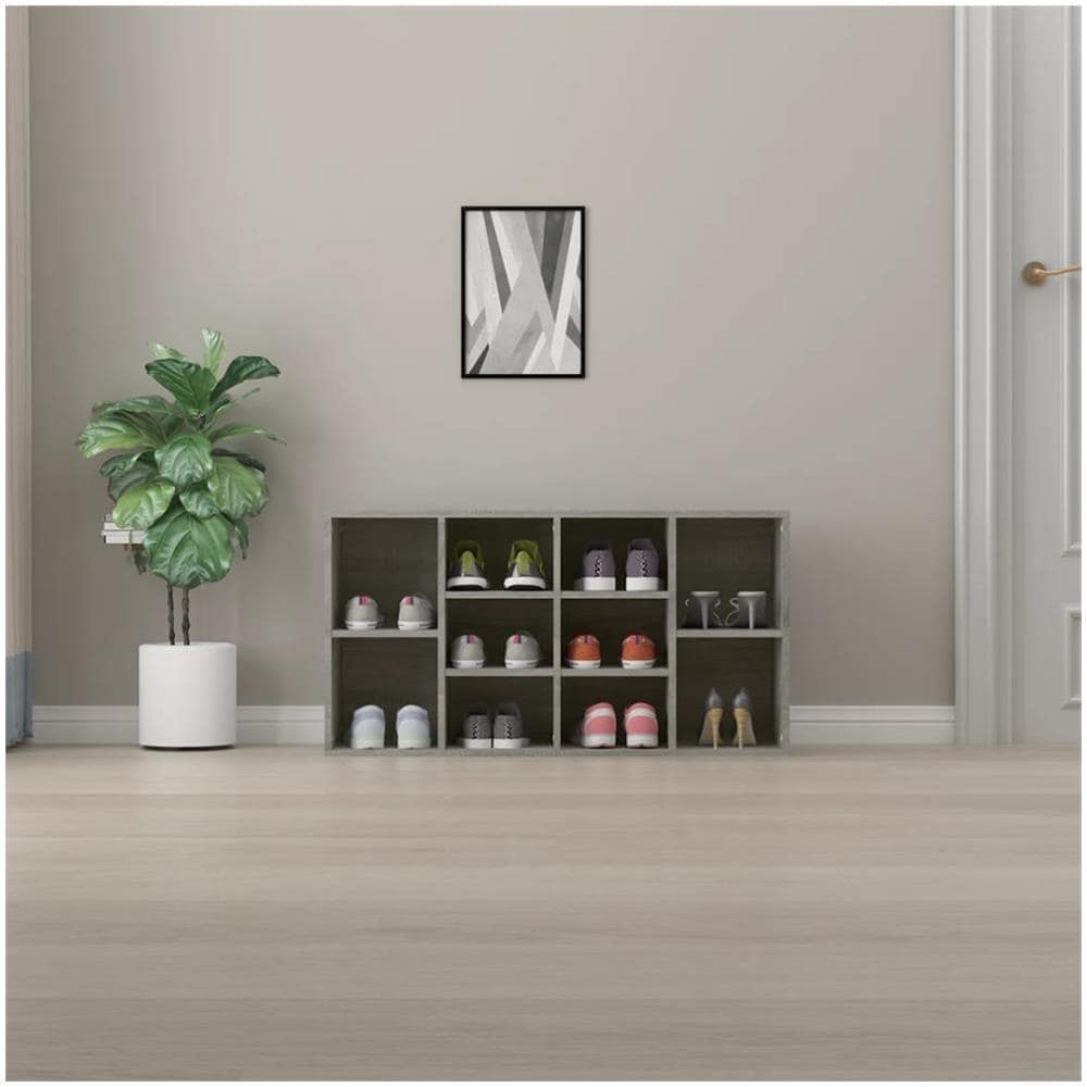Scarpiera Grigio Sonoma 103x30x54,5 Cm In Legno Multistrato - Foto 3