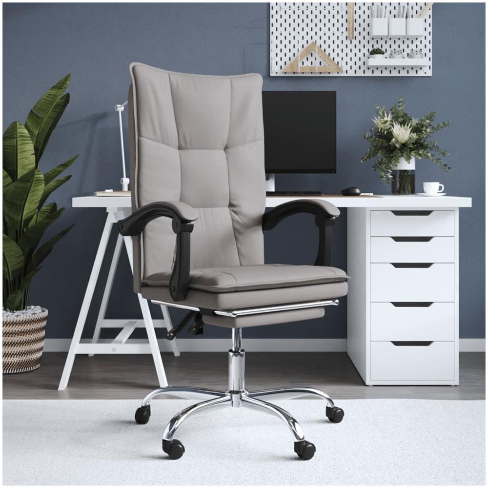 Poltrona Da Ufficio Reclinabile Tortora In Tessuto - Foto 1