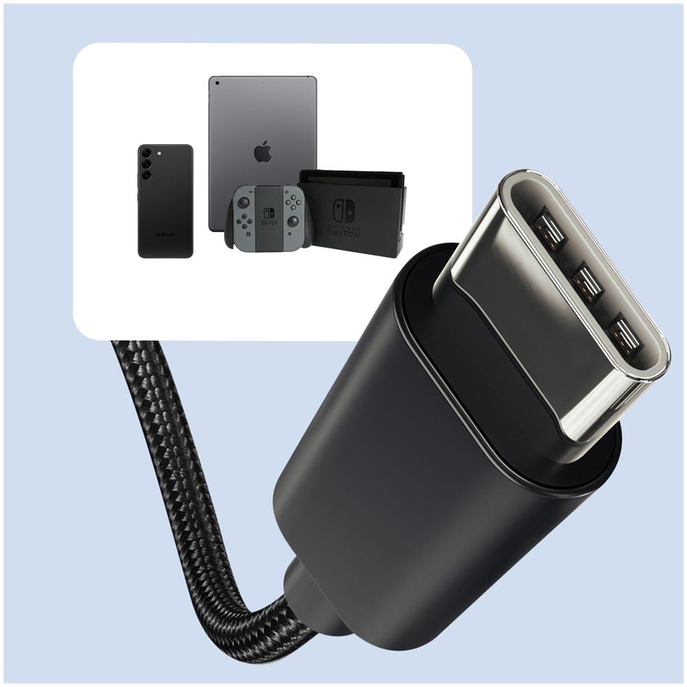 Cavo Ricarica Da Usb A Garmin Fenix + Usb-c Nylon Intrecciato 1 Metro, Nero - Foto 5