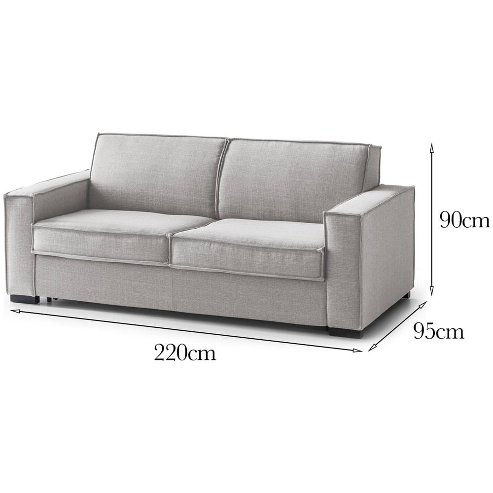 Divano Fisso Ylenia, Divano A 3 Posti, 100% Made In Italy, Sofà Soggiorno In Tessuto, Con Braccioli Standard, Cm 220x95h90, Grigio - Foto 4