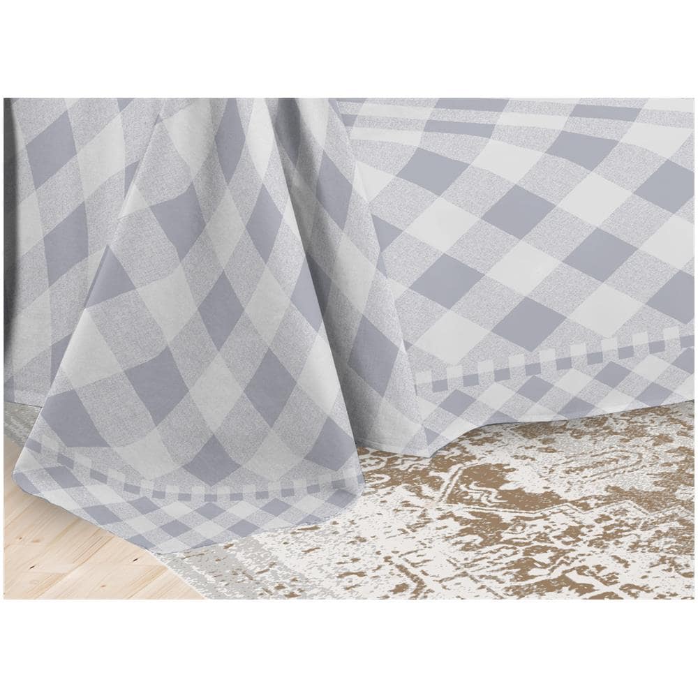 Telo Arredo Multiuso Linea Pensieri Delicati In Cotone Disegno Lovely Check Matrimoniale Grigio - Foto 5