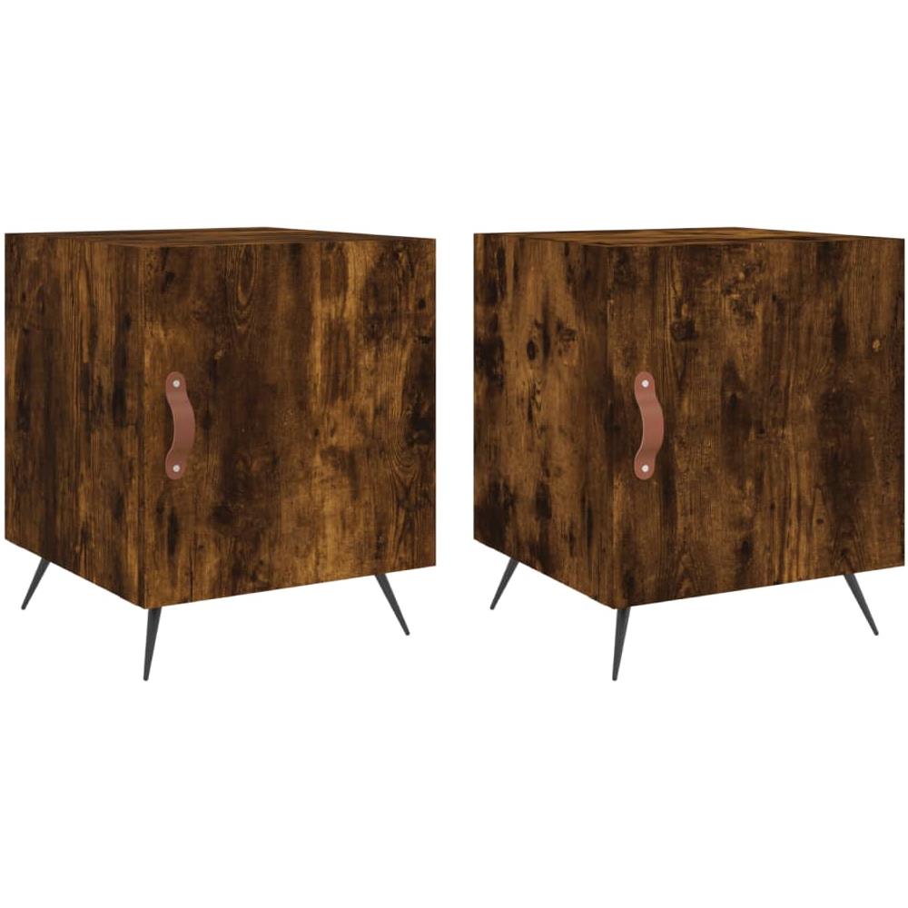 Comodini 2 Pz Rovere Fumo 40x40x50 Cm In Legno Multistrato - Foto 2