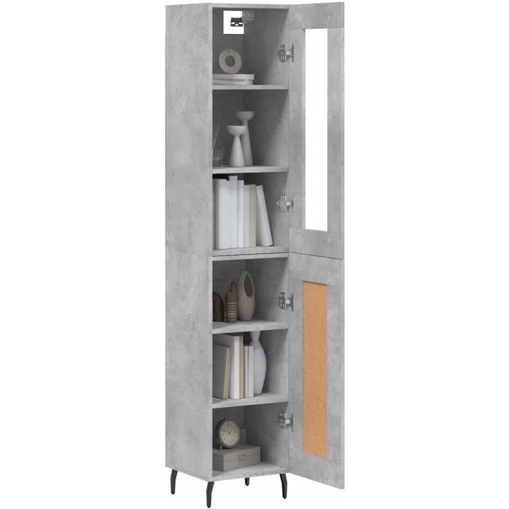 Credenza Grigio Cemento 34,5x34x180 Cm In Legno Multistrato - Foto 3