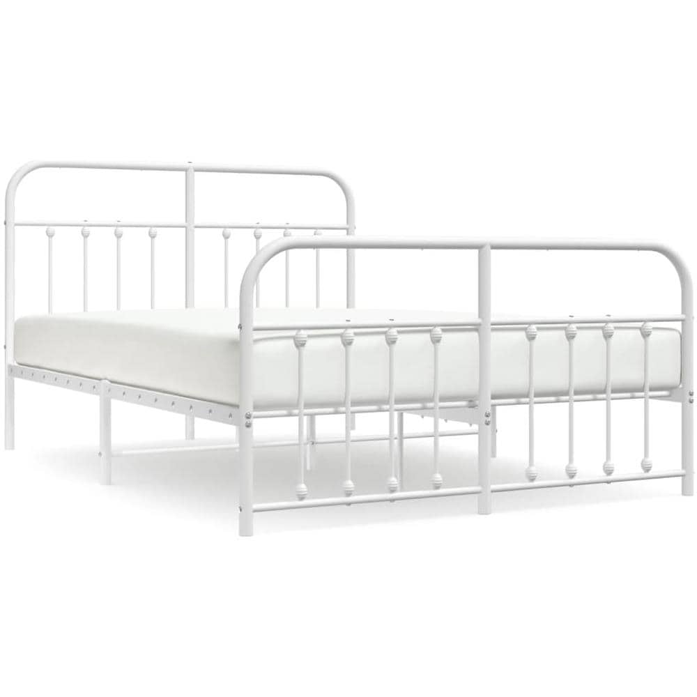 Giroletto Con Testiera E Pediera Metallo Bianco 135x190 Cm - Foto 2