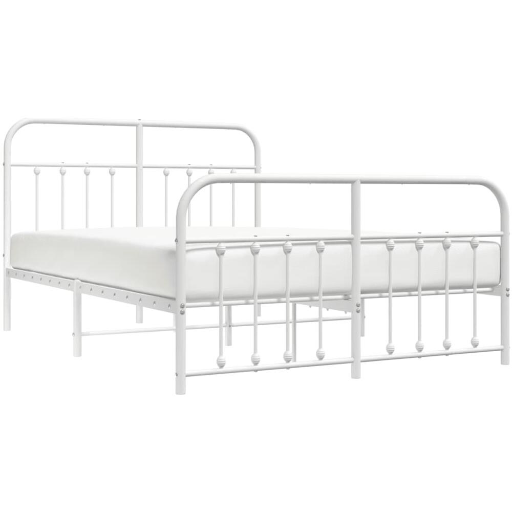 Giroletto Con Testiera E Pediera Metallo Bianco 135x190 Cm - Foto 3