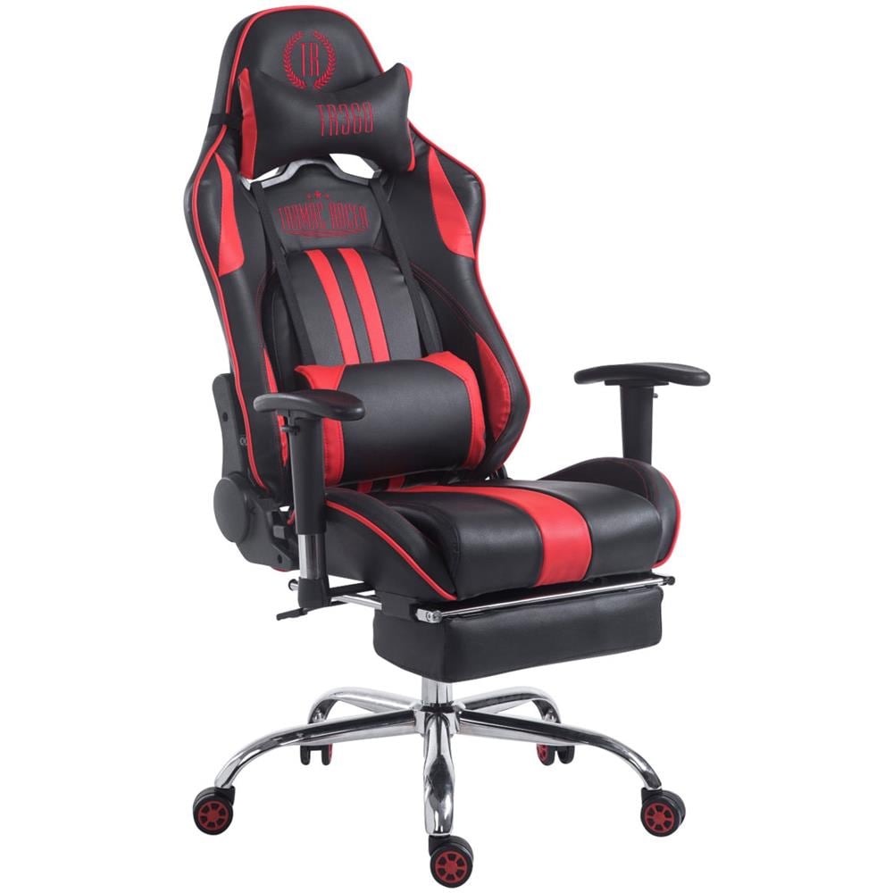 Poltrona Racing Limit XL Similpelle Nero Rosso con Poggiapiedi - Foto 1