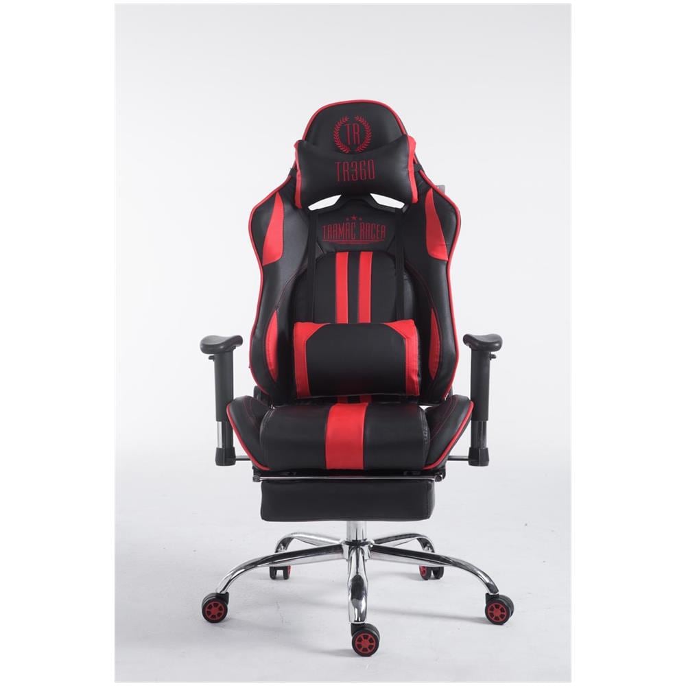 Poltrona Racing Limit XL Similpelle Nero Rosso con Poggiapiedi - Foto 2