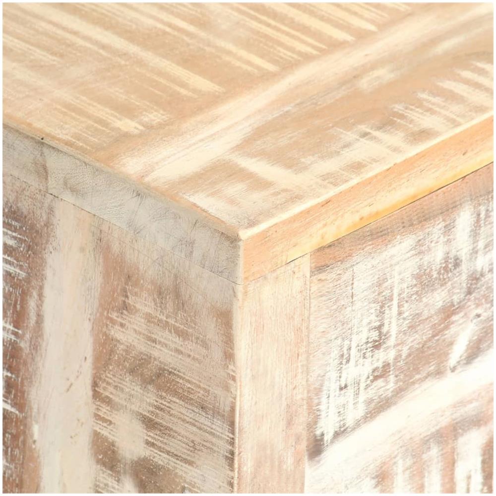 Credenza Bianca 73x30x75 Cm In Legno Massello Di Acacia - Foto 2