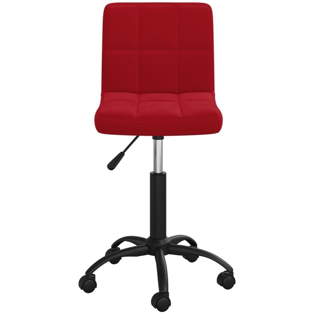 Sedia Girevole Da Ufficio Rosso Vino In Velluto - Foto 2