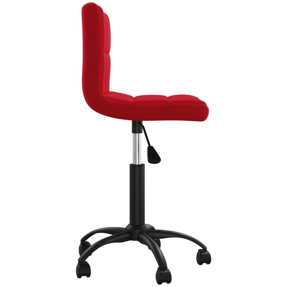 Sedia Girevole Da Ufficio Rosso Vino In Velluto - Foto 3