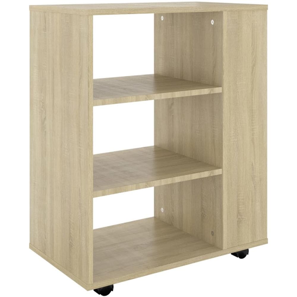 Mobiletto con Ruote Rovere Sonoma 60x35x75 cm Legno Multistrato - Foto 2