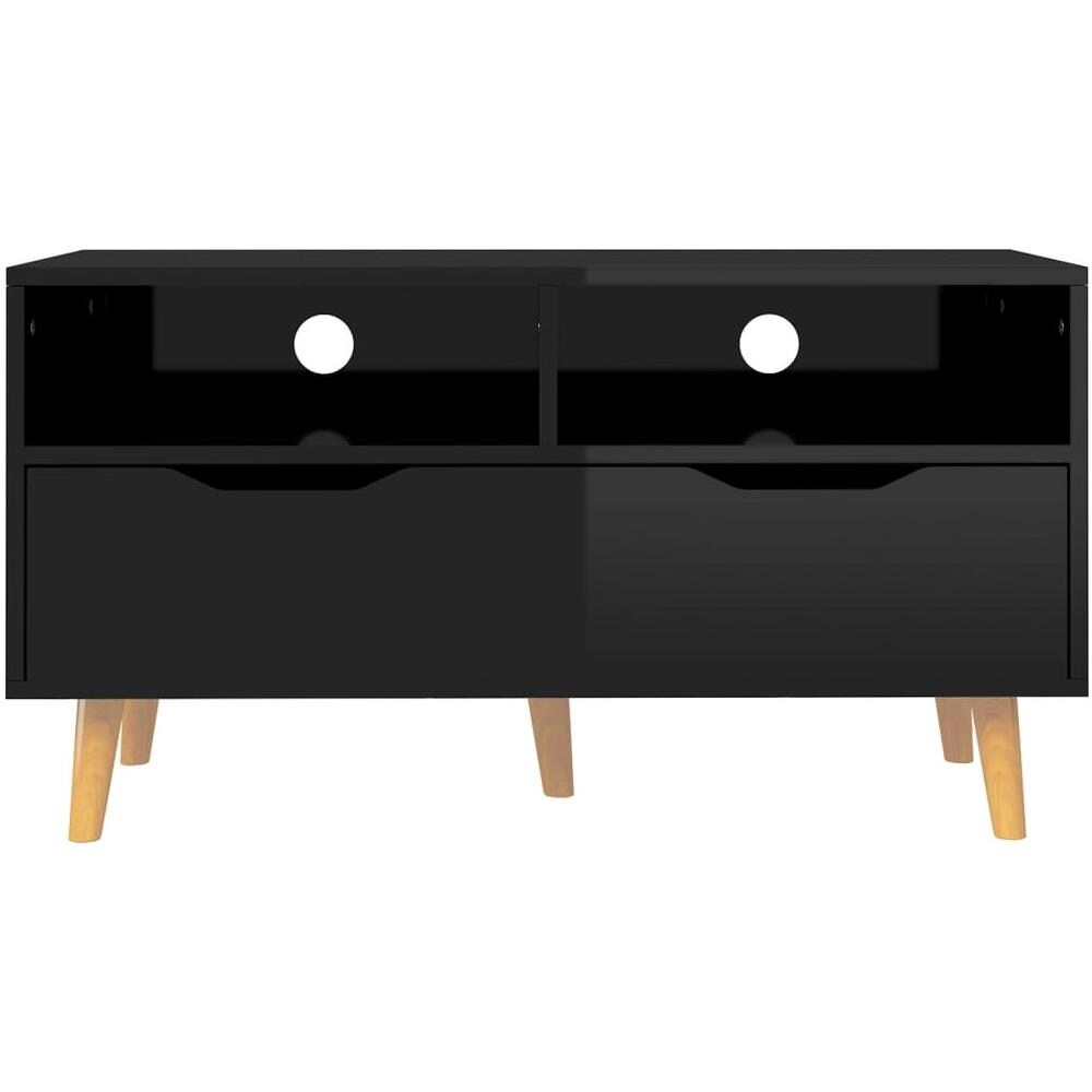 Mobile Porta TV Nero Lucido 90x40x48,5 cm Legno Multistrato - Foto 7