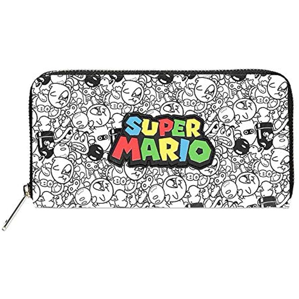 Super Mario Bros. Logo With All-over Villain Characters Print Zip Around Purse Wallet, Accessori Da Viaggio-portafoglio Ref. 8718526121155 - Foto 1