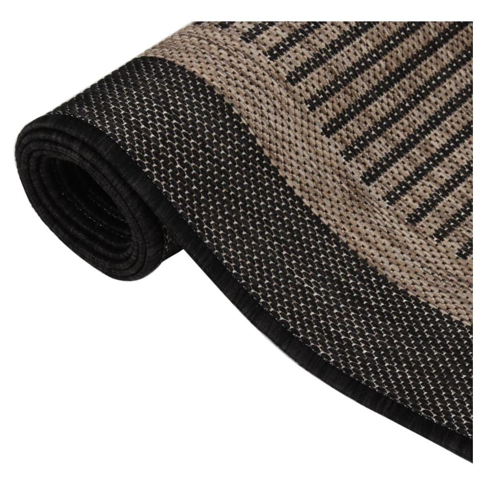 Tappeto Da Esterni A Tessitura Piatta 80x250 Cm Marrone Scuro - Foto 3