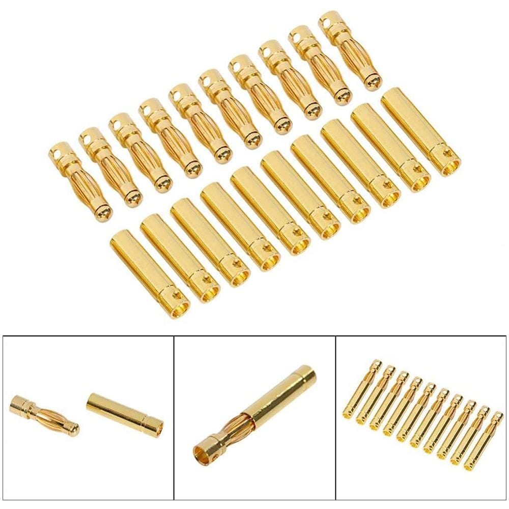 10 Paia Connettori Banana Da 4 Mm Per Lipo Rc Per Batterie Modellismo Rc Lipo - Foto 3