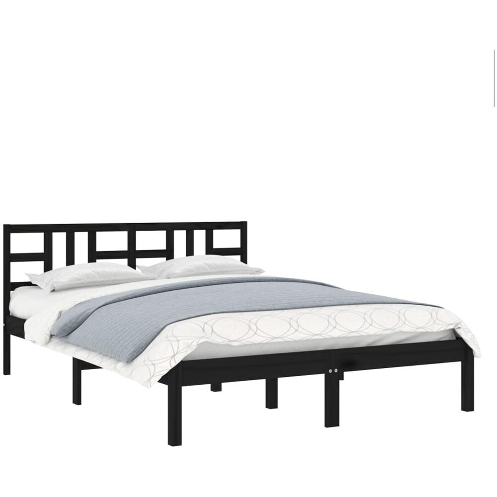 Giroletto Nero In Legno Massello 140x190 Cm - Foto 3