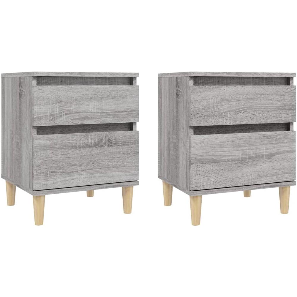 Comodino 2 Pz Grigio Sonoma 40x35x50 Cm - Foto 2