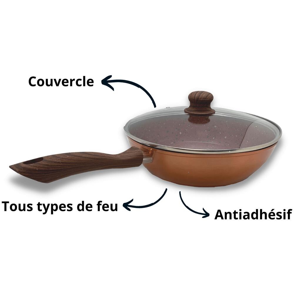 Kitchenpro - Sauteuse Granit 24 Et 28cm + 2 Coperchi - Rivestimento Antiaderente - Ideale Per Tutti I Tipi Di Fuoco - Foto 1