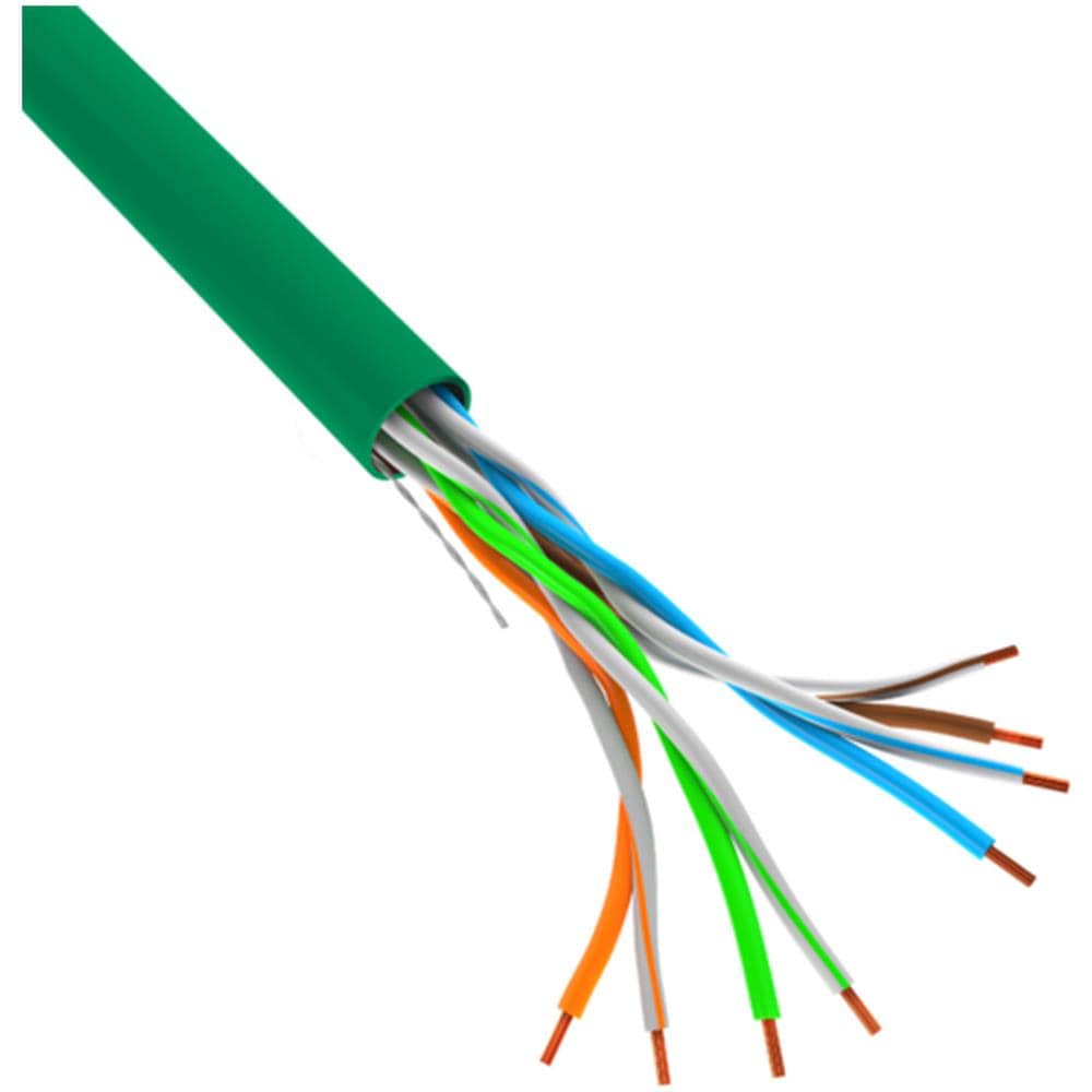 Avvolgicavo Lcu5-12cu-0305-g Utp Cat 5e Rj45 Rigido Testato Fluke Awg24 305m Verde - Foto 1
