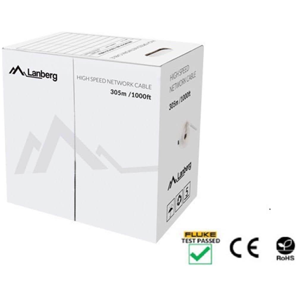 Avvolgicavo Lcu5-12cu-0305-g Utp Cat 5e Rj45 Rigido Testato Fluke Awg24 305m Verde - Foto 3