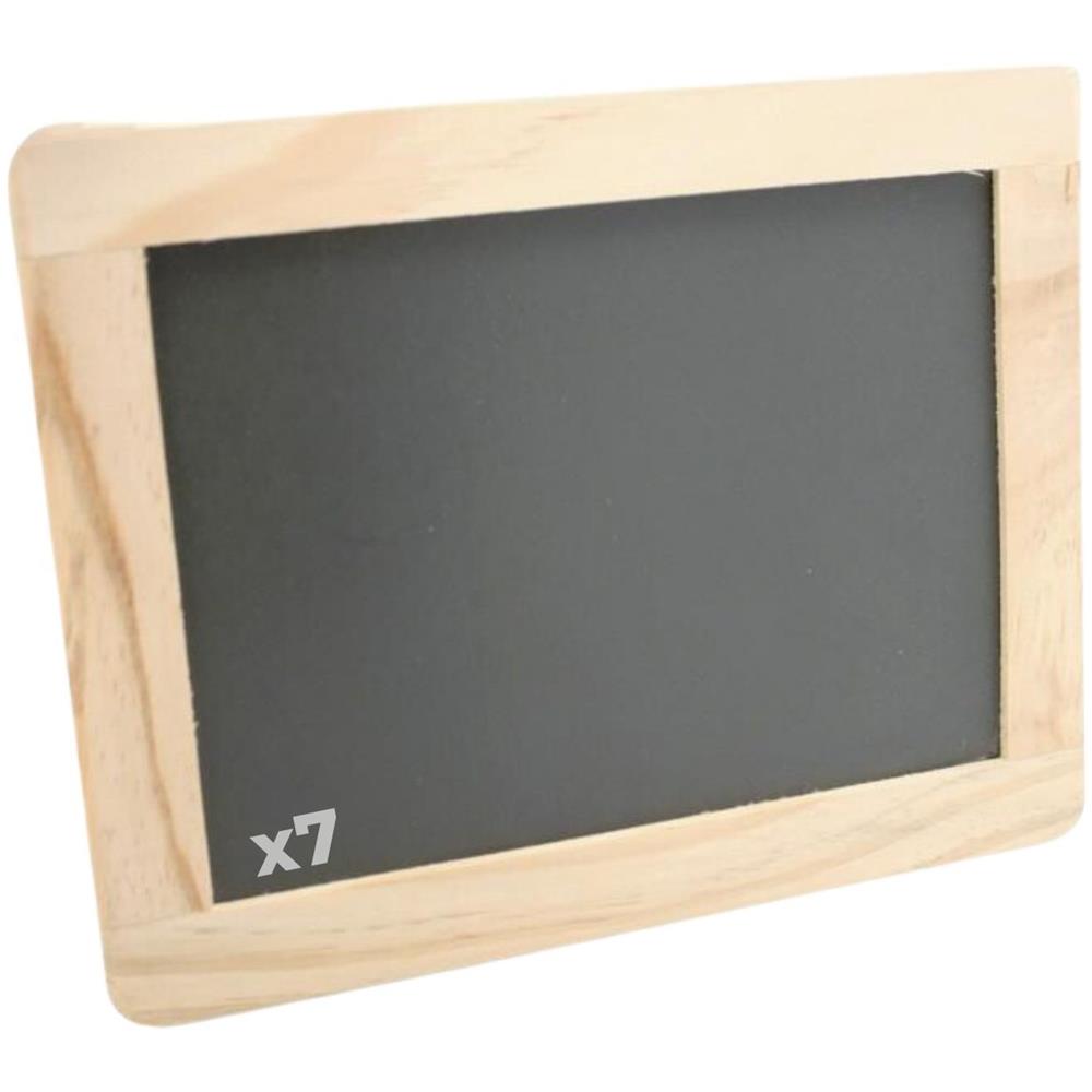 7 Ardesie Con Bordo In Legno 21,5 X 17 Cm - Foto 1