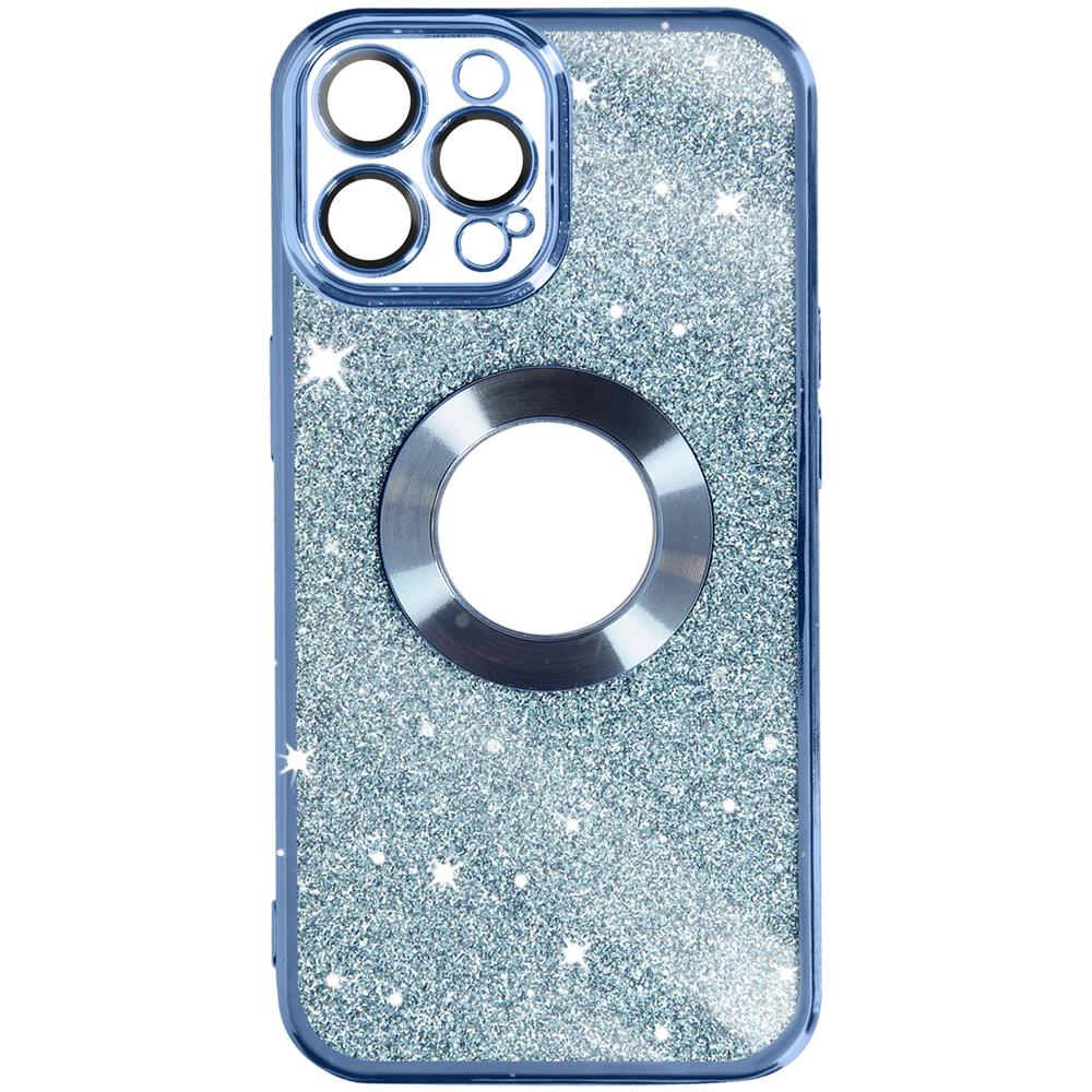Cover Per Iphone 13 Pro Max Glitter Amovibile Silicone Protecam Spark Azzurra - Foto 1
