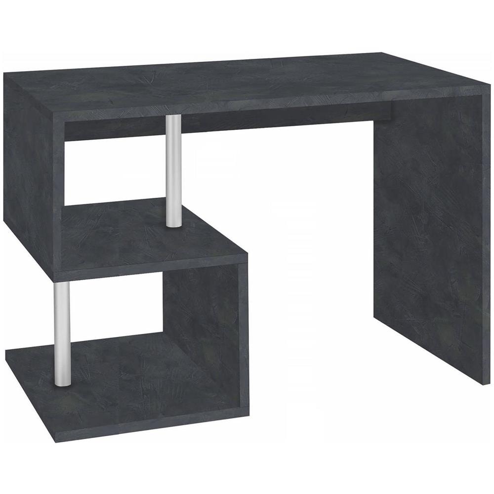 Scrivania Massimo, Scrittoio Lineare Porta Pc, Tavolo Multiuso Per Ufficio, Scrivania Salvaspazio Multiposizione, 100% Made In Italy, Cm 100x50h78, Ardesia - Foto 2