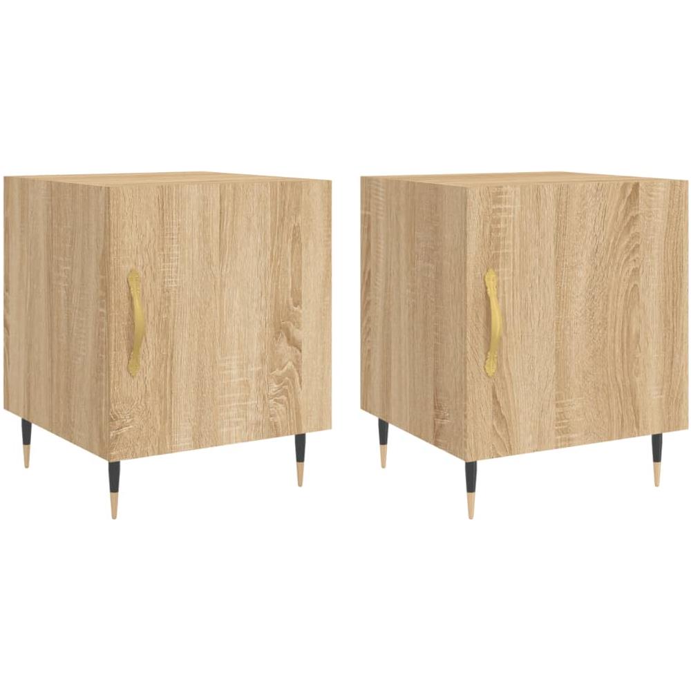 Comodini 2 Pz Rovere Sonoma 40x40x50 Cm In Legno Multistrato - Foto 2